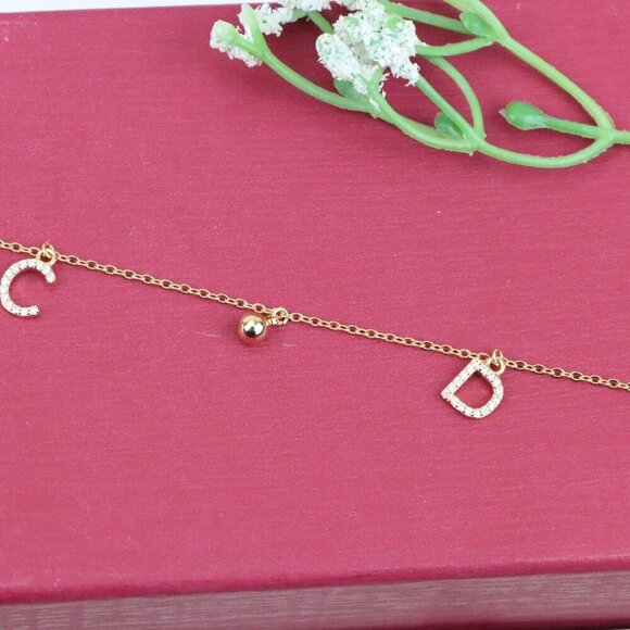 "Delicate Rose Gold Bracelet with CZ Charms & Adjustable Chain, XPBL0843 - Picture 12 of 12